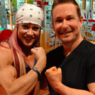 Steve G. Jones with Michelle Ptak, bodybuilder and fitness model